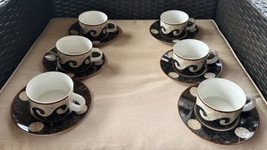 Sasaki Pompeii 6 Cups &amp; Saucers Design By Loretta Agro Japanese Fine Chi... - $38.99