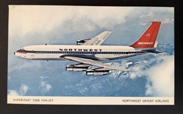 Northwest Orient Airlines Advertising Postcard &quot;Super-Fast 720B Fan-Jet&quot; c1960s - £4.79 GBP