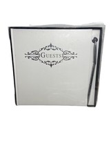 Wedding Guest Book With Silver colored Pen in Gift Box 10 by 11 inch - $9.58