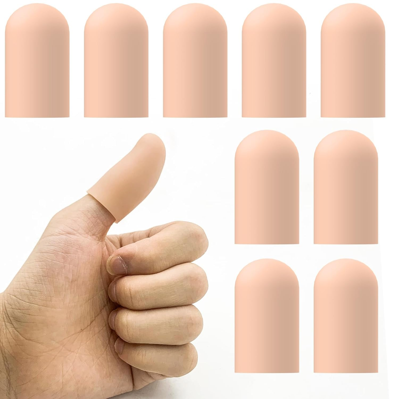 Gel Finger Cots for Thumbs, 10 Pcs Silicone Finger Caps, Rubber Finger Protector Item image 12