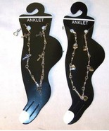 12 pieces FOOT ANKLET silver chain METAL ankle jewelry chains WHOLESALE ... - £5.22 GBP