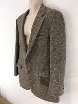 Harris Tweed Hand Woven Mens 42 R Brown Tweed Scottish Wool USA Tailored Jacket - £61.50 GBP