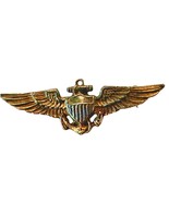 VTG 1/20-10k GOLD-FILLED &amp; STERLING SILVER NAVY PILOT WINGS WWII Pin by ... - $79.15