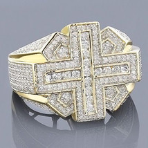 Elvis Presley Deluxe Cross TCB LAB Austrian Crystal Gold Plated S.6-10 Men Ring  - £14.38 GBP