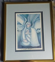 JODY BERGSMA Art Print Mother and Child Signed Matted Framed - £27.52 GBP