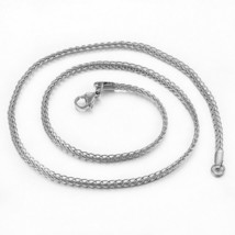 Lace Chain Necklace Silver Stainless Steel 3mm 16-28-inch Hypoallergenic - £12.85 GBP