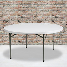 60RD White Plastic Fold Table DAD-YCZ-152R-GW-GG - £293.48 GBP