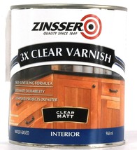 1 Can Zinsser 946 mL 3X Clear Varnish 331431 Clear Matt Interior Water B... - £21.22 GBP