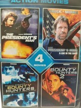 4 Action Movies: Chuck Norris (DVD) President&#39;s Man 1 &amp;2 Bounty Hunters ... - £7.18 GBP