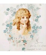 C1890 Beautiful Girl Lithograph Raphael Tuck Co Victorian Book Print E88F - $553.22 MXN