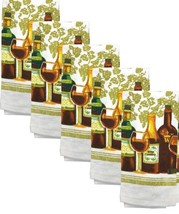 5 Pc Same Kitchen Towels Set 15&quot; X 25&quot; Wine Bottles On The Shelf Home - £28.76 GBP