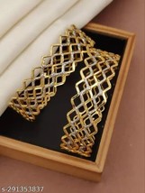 South Indian Women2 pcs Bangles/ Bracelet Gold Plated Fashion Wedding Jewelry - £27.02 GBP