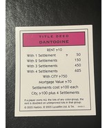 Star Wars Saga - Monopoly Title Deed Card - Dantooine - $2.99
