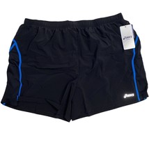 Asics Mens Distance Running Shorts Black Blue Liner Size XXL MS1692-9056... - £11.98 GBP