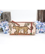 Tory Burch Perry Cheetah Leopard Applique Leather Clutch Wallet NWT - £233.78 GBP