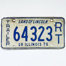1976 United States Illinois Land of Lincoln Trailer License Plate 64323 RT - £13.15 GBP