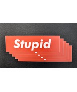 Red STUPID Box Sticker 5-Piece Set Logo Vinyl Decal - $143.27 MXN