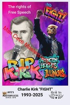 Charlie Kirk Art Poster 20X30 &quot;FIGHT FOR FREEDOM OF SPEECH&quot; Jaye&#39;s Maste... - $2,350.20 MXN