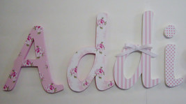 Wood Letters-Nursery Decor-Shabby Chic Pink- Price per letter-Custom made - £9.83 GBP