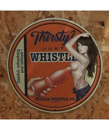 Vintage 1932 Whistle Orange Soda Co. Porcelain Gas &amp; Oil Sign - £97.73 GBP