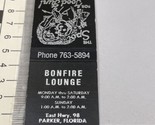 Front Strike Matchbook Cover  Bonfire Lounge  Parker, FL.  gmg  Unstruck - $12.38