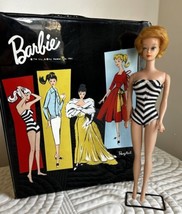 Vintage Blonde Bubble Cut Barbie Original Swimsuit 1961 Case Books Outfits - £254.31 GBP