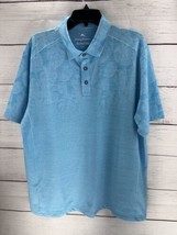 Tommy Bahama Island Zone Polo Shirt UPF 30 Men’s Size Large Polyester Palms Blue - £14.90 GBP
