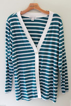 NWT Coldwater Creek Beautiful Prima Knit Striped Cardigan Sweater M 10 12 $60 - £33.77 GBP