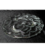 Vintage BLENKO 12.75&quot; Cake Plate CUMULUS CRYSTAL LINE Textured Sandwich ... - $95.66 CAD