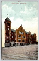 Bangor ME City Hall Maine 1910 To Hinsdale MA Postcard W29 - £3.86 GBP