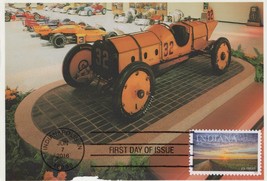 US Maxi card FDC Indiana Statehood Indianapolis 500 Cars Zayix Stamps 09... - $3.15