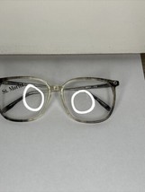 VTG NOS Grey Fade &amp; Silver Armed Oversize Glasses Frames Demo Lenses 56-18-140 - £23.98 GBP