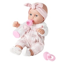 Enjoyin 12&#39;&#39; Baby Doll in Gift Box with Pink Cloths Pacifier 13&#39;&#39;x13&#39;&#39; Microf... - $27.93