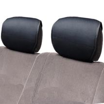 Black Cloth Car Headrest Covers Sideless Set Of 2 For KIA - £8.88 GBP