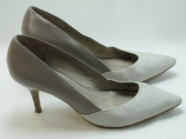Tahari Cara Brown and White Leather Pointy Toe High Heel Pumps Size 9.5 ... - $26.71