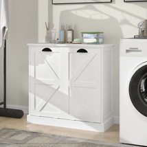 White Two-Compartment Tilt-Out Laundry Sorter Cabinet - $150.99