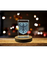 LED Base included | Germany Coat of Arms 3D Engraved Crystal Gift - $36.23 CAD+