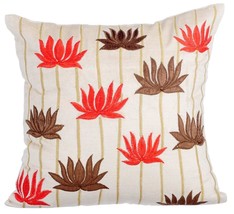 Ivory Throw Pillow Covers 16&quot;x16&quot; Velvet, Lotus Mandala - £30.03 GBP+