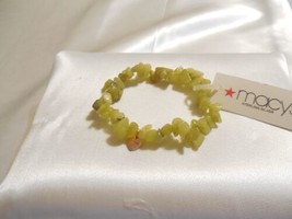 Department Store  7&quot;Semi-Precious Olive Jade Stone Stretch Bracelet Y359 $40 - £16.87 GBP