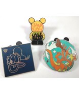 3 Disney Trading Pins: Hidden Mickey Donald Duck, Vinylmation Flames Mickey - $131.14 MXN