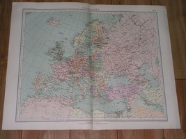 1927 Map Of Europe Poland Lithuania Germany Hungary France Italy Great Britain - £20.47 GBP