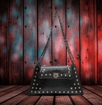 Vintage Black Rivet Shoulder Bag – Faux Leather Armpit Purse for Women - $35.64 CAD