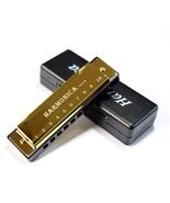 10Hole C Metal Harmonica for Beginners with Sheet Music and Case - $29.00