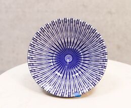 Pack Of 6 Artistic Blue Stripes 'Focus' Cereal Soup Pasta Ceramic Bowls ... - $43.95