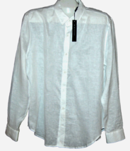 Elie Tahari Pure Linen Men&#39;s White Button Up Shirt Size Us L - £64.00 GBP