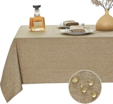 Rectangle Table Cloth Waterproof and Stain Resistant Faux Linen Tablecloth Moder - £30.94 GBP