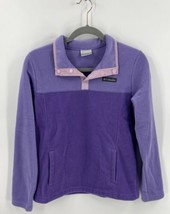 Columbia Girls Fleece Jacket Size L (14/16) Lavender Purple Pullover Snap Neck - £23.81 GBP