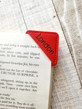 Personalized Leather Corner Bookmark: Engraved Book Accessory - $5.00