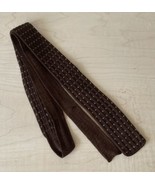 Cottonit By Rooster Tie Brown Knit 100% Cotton Lisle Skinny Square End B... - $11.30
