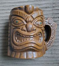 Mark L Exclusive Tiki Mug Green Jewel Eyes Made In Japan Vintage - $22.54
